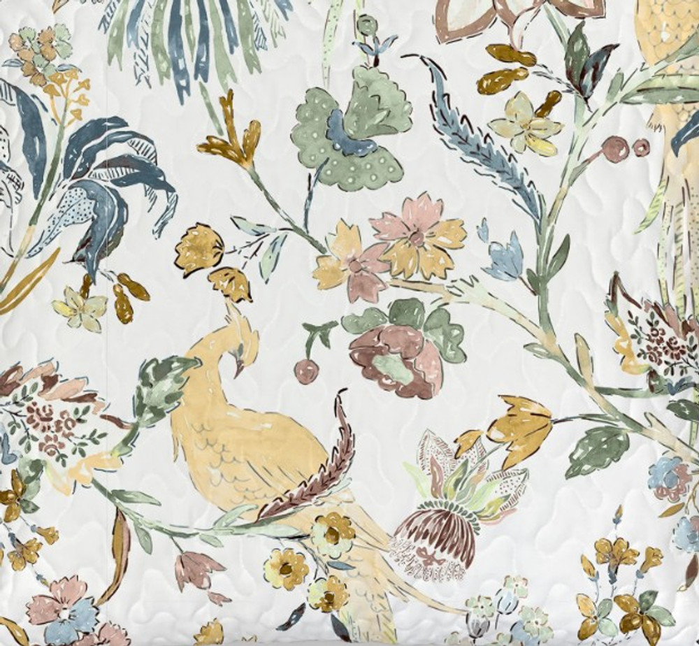 Handmade Savannah Floral Bird Quilted Bedding in Yellow |IMHQDSAVANNAHYELLOW