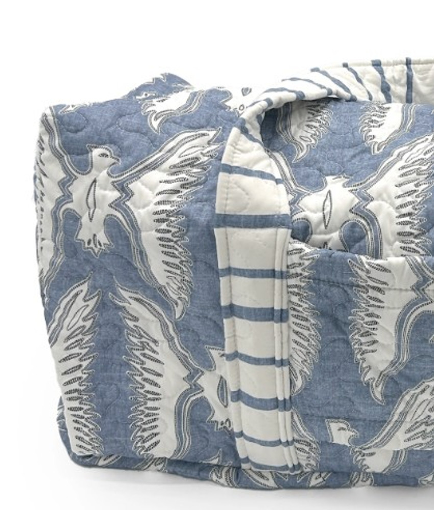 Handmade Large Chase Blue and White Eagle Quilted Weekender Duffle Bag | IMHChaseBlueandwhiteWeekender