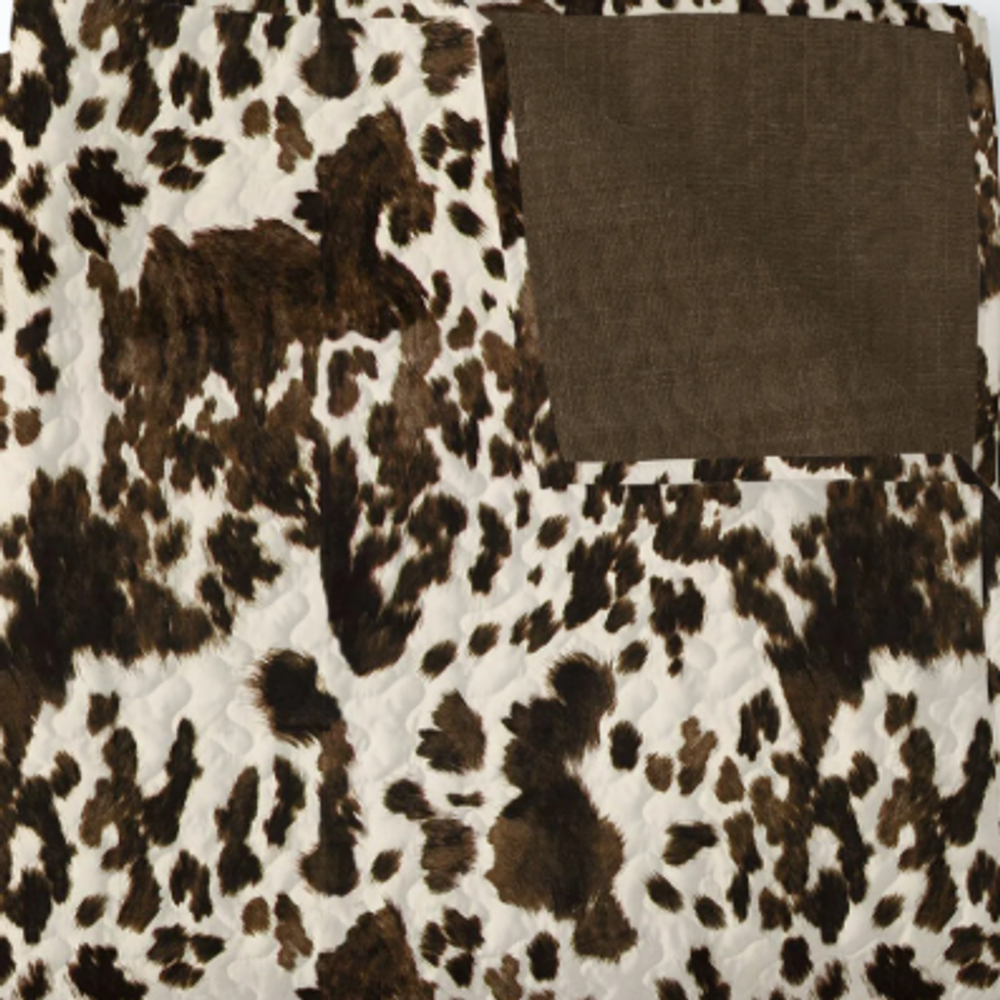 Handmade Bella Cow Hide Print Quilted Baby Blanket | IMHQDBELLABROWNHIDEBB