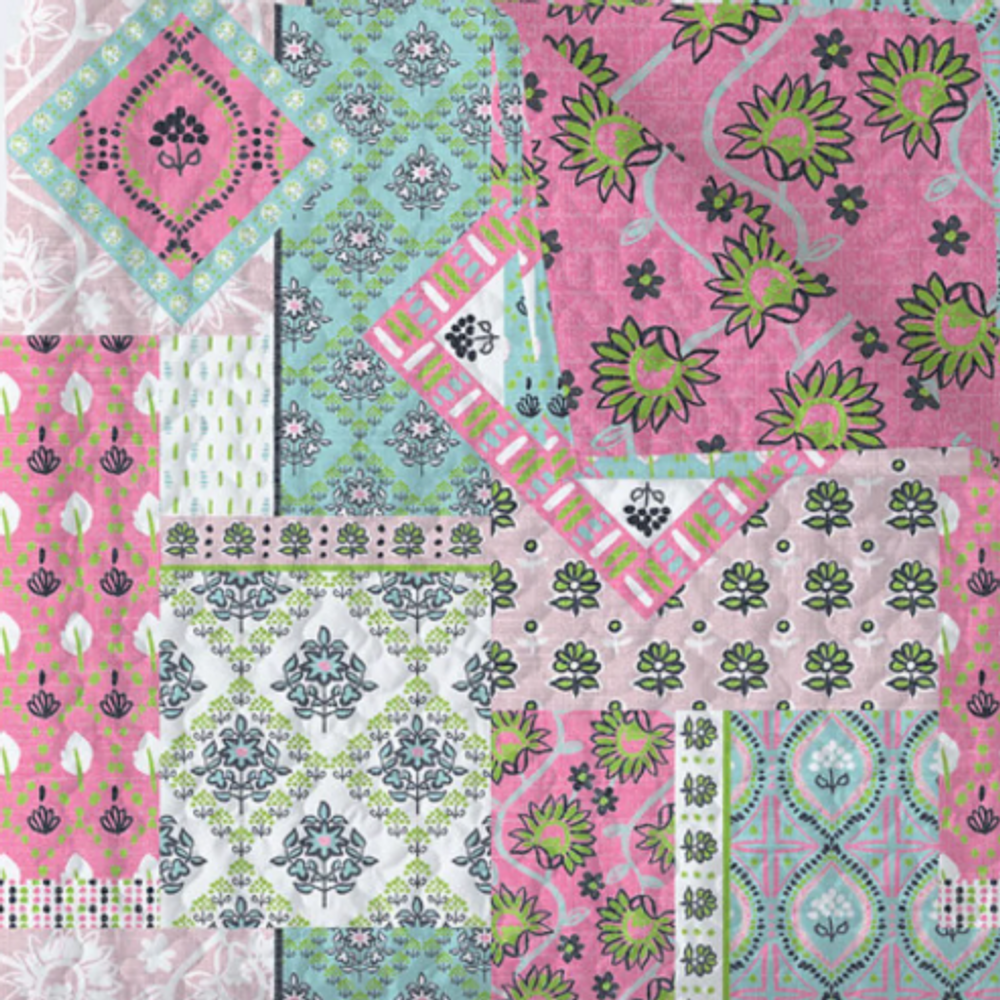 Handmade Laramie Patchwork Green Quilted Baby Blanket  | IMHLARAMIEPATCHWORKGREENBB