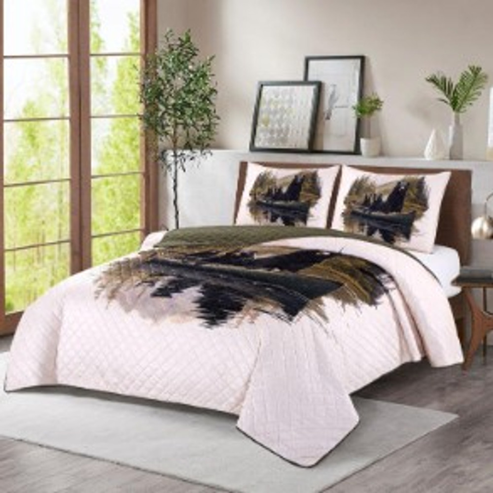 Three Bears in a Canoe Faux Mink Bedding Set | DUKDQMP24096