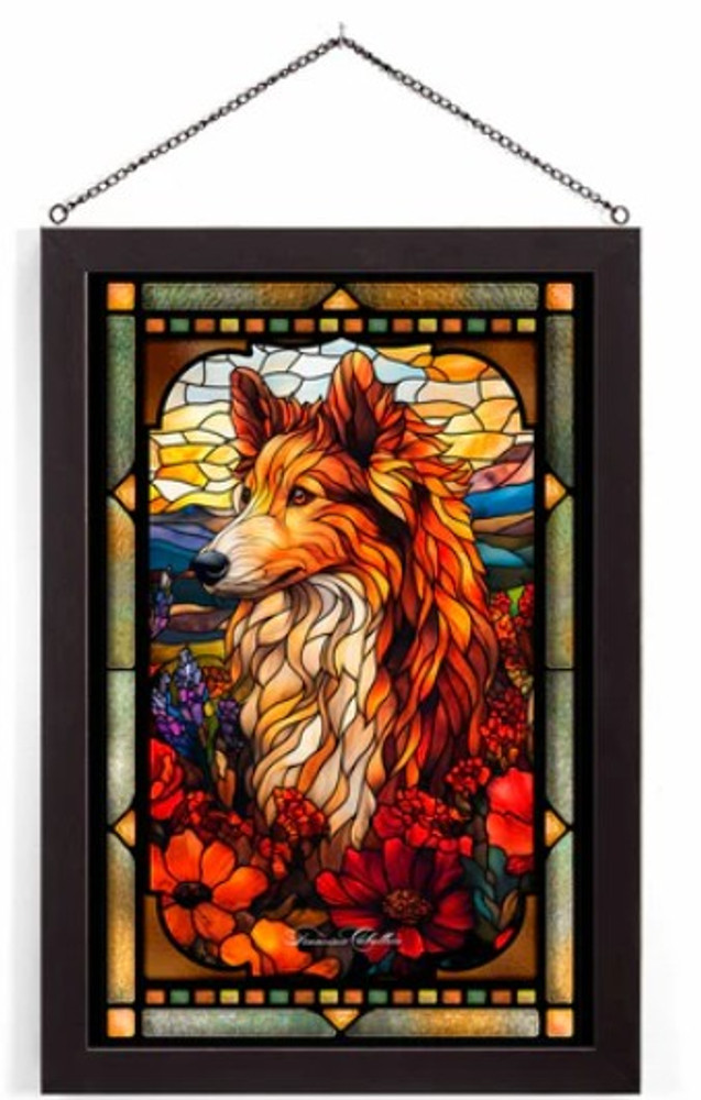 Rough Collie Stained Glass Art | WWD193333