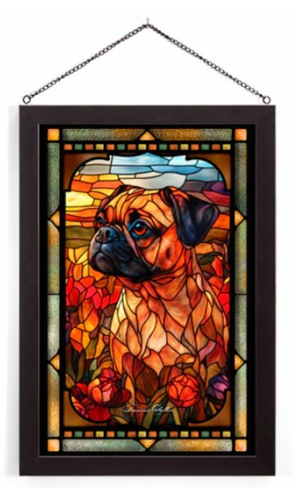 Pug Stained Glass Art 