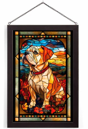 English Bulldog Stained Glass Art | Dog | Wild Wings