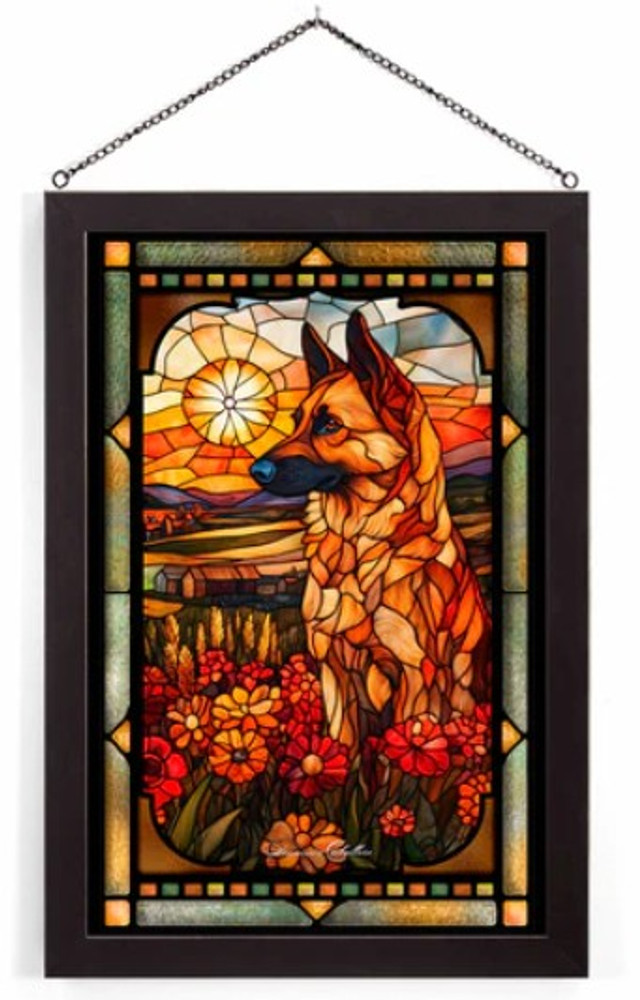 German Sheperd Stained Glass Art | WWD193321