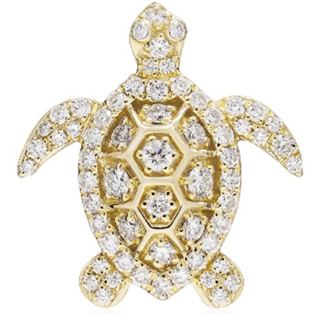 Deluxe Diamond Turtle Stud Earrings | HTSSTE-36074D