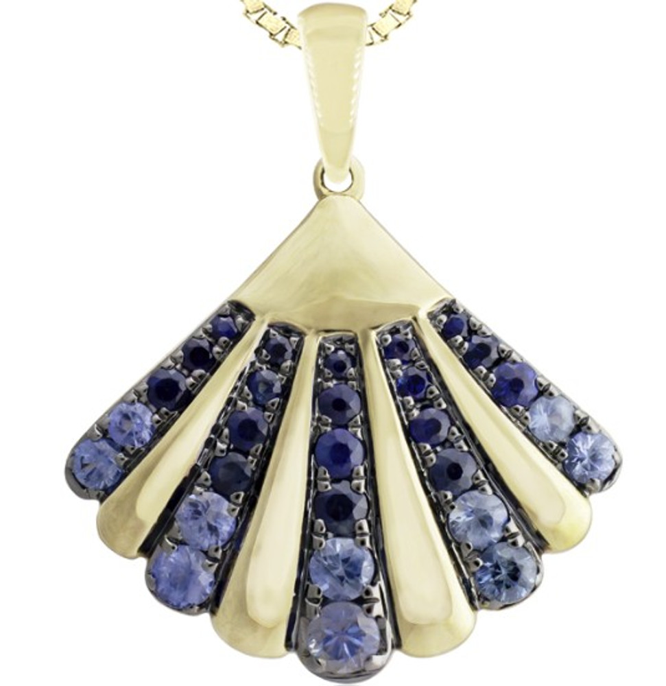 Blue Sapphire Shell Pendant | HTSSSP-36063