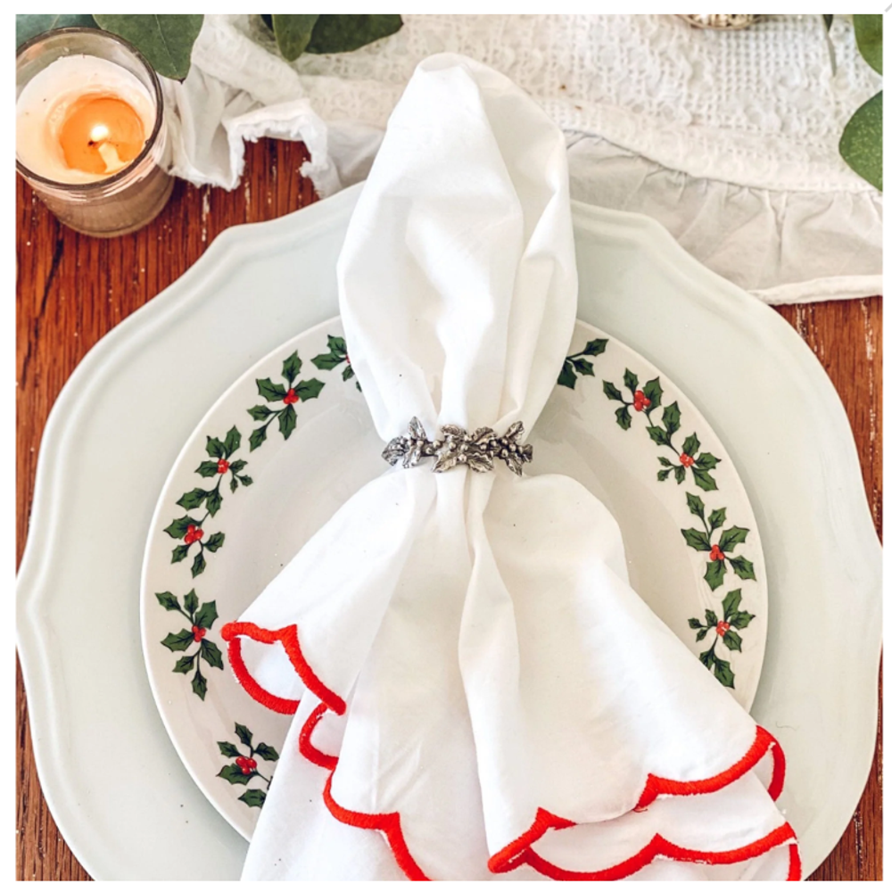 Holly Napkin Ring Set of 4 | Vagabond House | X115H-4