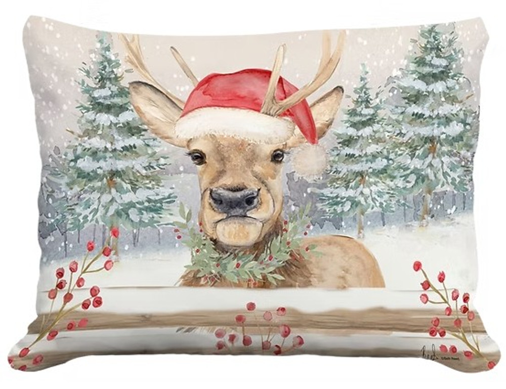 Holiday Deer Indoor Outdoor Pillow | MCBRD2510