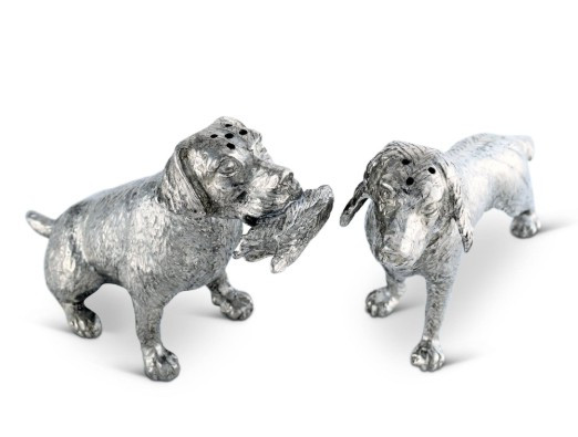 Pewter Hunting Dog Salt and Pepper Shakers | VHCB116H