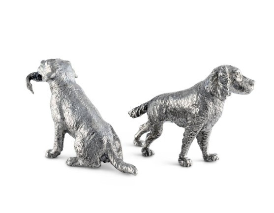 Pewter Hunting Dog Salt and Pepper Shakers | VHCB116H