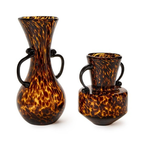 Hand Blown Tortoise Etruscan Style Vase with Handles | TCPEH024-S2