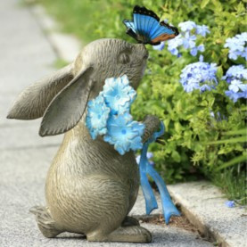 Bunny and Butterfly Garden Sculpture | SPI35766 