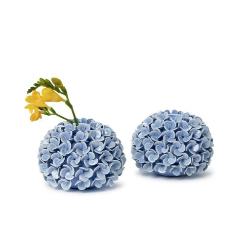 Hand-Crafted Porcelain Hydrangea Flower Bud Vases / Taper Candle Holder | TC55060