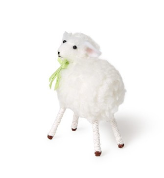 Flocked Sheep with Bow | TC82764