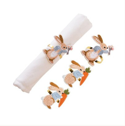 Happy Rabbit Napkin Rings Set of 4 | GIIC47029230S4