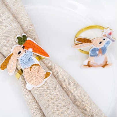 Happy Rabbit Napkin Rings Set of 4 | GIIC47029230S4