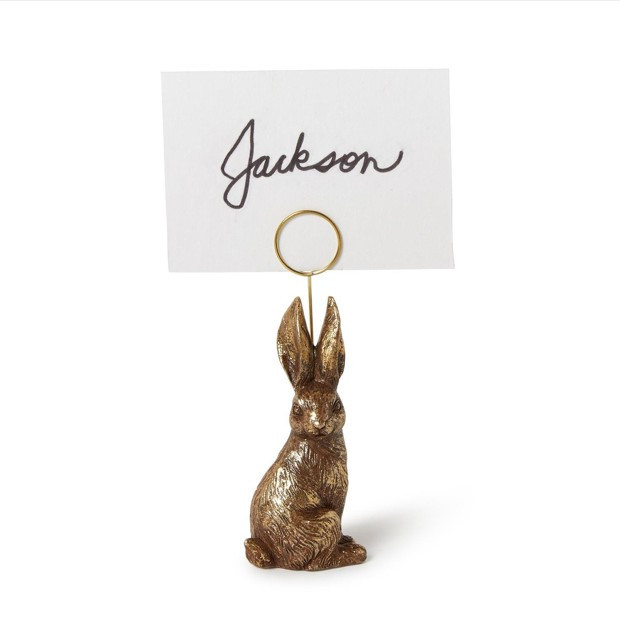Golden Bunny Place Card / Photo Holder Set of 2 | TC82768-97