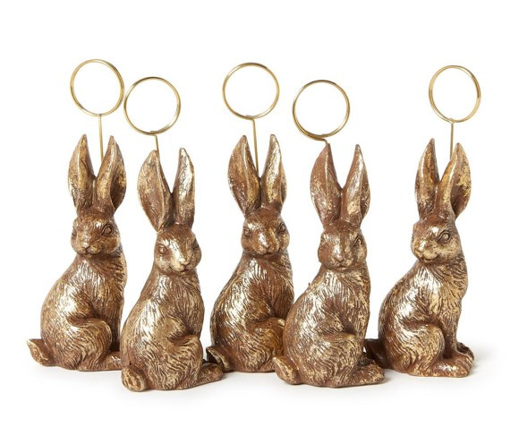 Golden Bunny Place Card / Photo Holder Set of 2 | TC82768-97