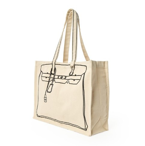 Tote de Luxe Cotton Canvas Tote with Sketch Bag Motif  | TC201247