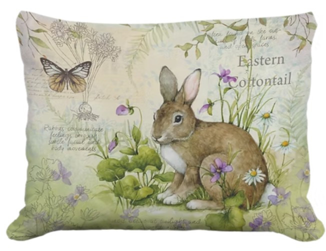 Eastern Cottontail Bunny Indoor Outdoor Pillow (MCSW2613