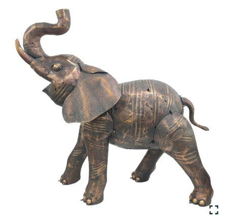68.5" Tall Large Elephant Iron Garden Statue