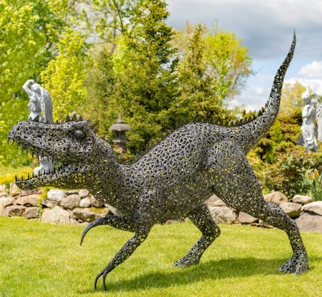 7.3 Foot Tall Giant Metal Tyrannosaurus Rex Garden Statue | ZLIZR220916