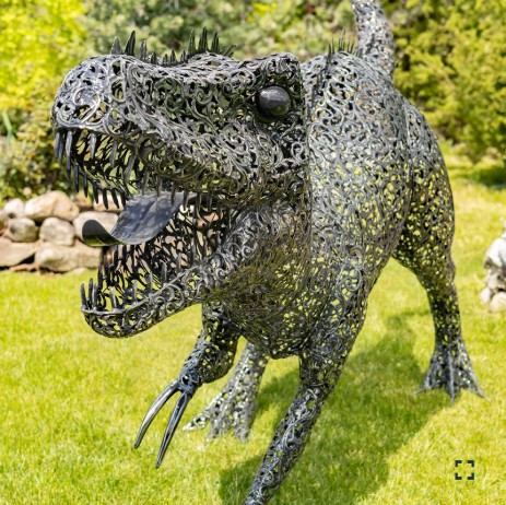 7.3 Foot Tall Giant Metal Tyrannosaurus Rex Garden Statue | ZLIZR220916