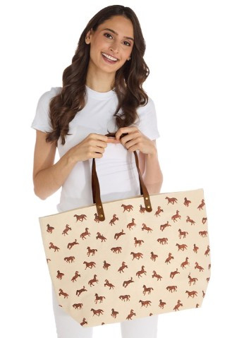 Horse Silhouette Printed Tote Bag | TC55577