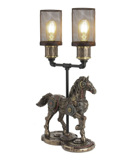 Steampunk Horse Gait Twin Mesh Lamp | USIWU77372A42