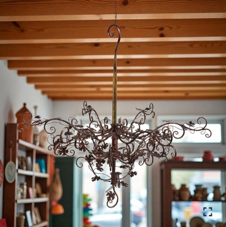 47.25" Hanging Iron Rose Tree Chandelier in Bronze | ZLIZR700720-BZ