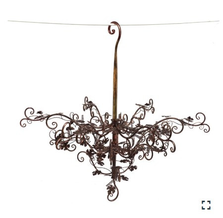 47.25" Hanging Iron Rose Tree Chandelier in Bronze | ZLIZR700720-BZ