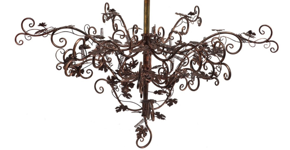 47.25" Hanging Iron Rose Tree Chandelier in Bronze | ZLIZR700720-BZ