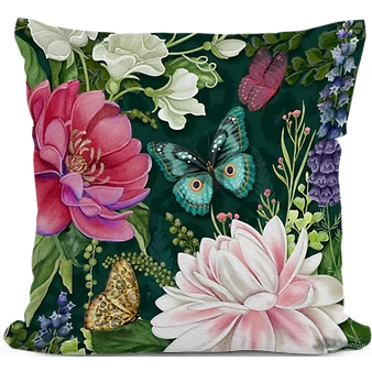 Mystical Garden Flowers Indoor Outdoor Pillow | MCNT2602