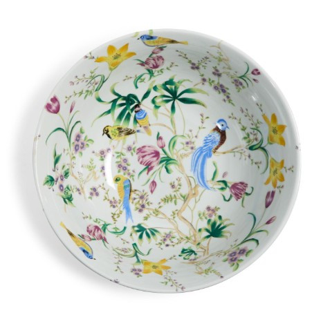Bird & Blossom Chinoiserie Decorative Centerpiece Bowl | TCBLF175