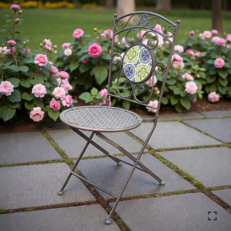 Three Piece Floral Mosaic Bistro Set in Antique Bronze | ZLIZR250001-2-BZS
