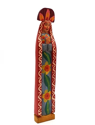 Handmade 15 inch Guatemalan Wooden Virgin Guadalupe Figure | MCHAC-WFM-2501