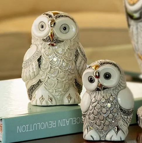 Great White Owl Ceramic Figurine - Mama | DERF266