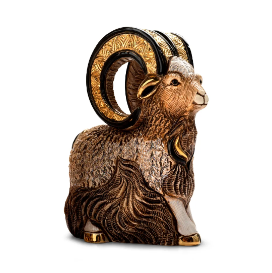 Brown Goat Ceramic Figurine | DERF265B