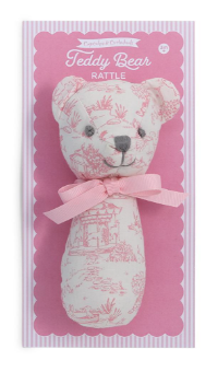 Animal Toile Pattern Teddy Bear Rattle on Gift Card | TC45023