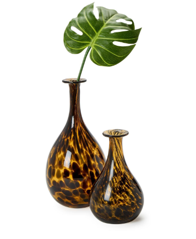 Hand Blown Large Long Neck Tortoise Print Vase | TC55638