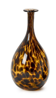 Hand Blown Large Long Neck Tortoise Print Vase | TC55638