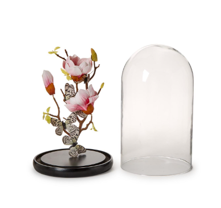 Flora and Fauna Butterflies in Round Dome Sculpture Includes Flowers and Birds | TCFNG008-S2
