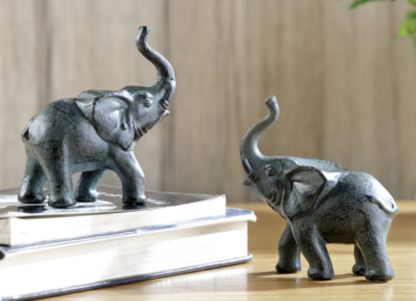 Set of 2 Elephant Tabletop Sculptures | SPI64047