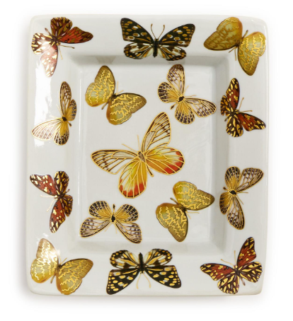 7 1/2"Butterfly Garden Decorative Tray | TCBLF184