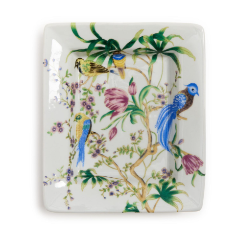 7 1/2" Bird & Blossom Chinoiserie Decorative All Purpose Tray | TCBLF183
