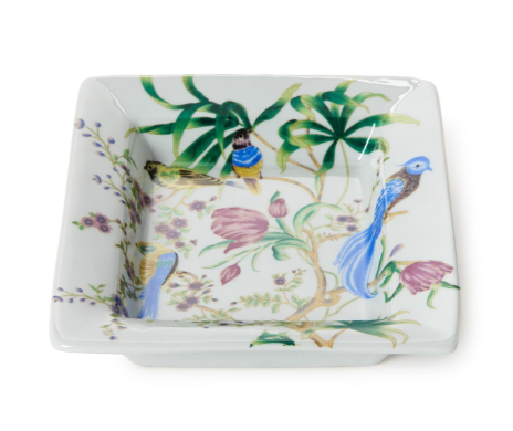  7 1/2" Bird & Blossom Chinoiserie Decorative All Purpose Tray | TCBLF183
