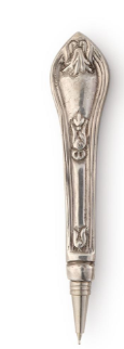 Floral Silver Plate Victorian Knife Handle Pen in Gift Pouch | TC55307