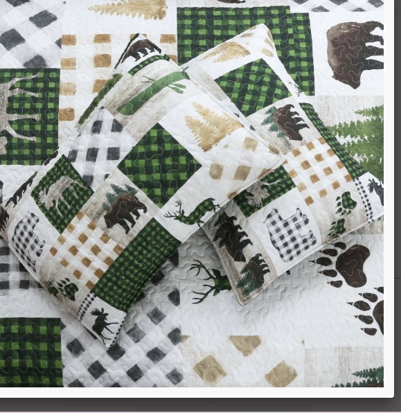 Bear Wilderness Patch Quilt Set | DUKDQ25170