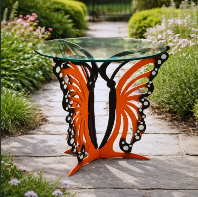 Monarch Butterfly Glass Top Table | CFMONARCHTABLE